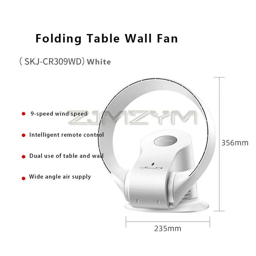Bladeless Fan Muted Home Intelligent Wall Mounted Shaking Head Fan Floor Fan Remote Control Electric Fan Circulation Fan 220V