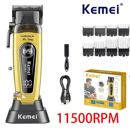 Kemei 2299 90-4 1102 11500RPM Rechargeable Hair Clippers Barber Cordless Hair Trimmer Electric Shaver Men Hair Cutting Machine