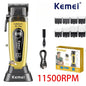 Kemei 2299 90-4 1102 11500RPM Rechargeable Hair Clippers Barber Cordless Hair Trimmer Electric Shaver Men Hair Cutting Machine