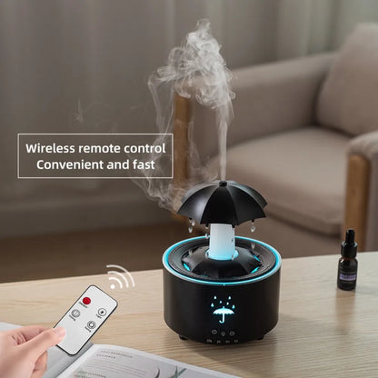 Christmas Tree Raindrops Air Humidifier UFO Umbrella Aroma Essential Oils Diffuser RGB Night Lights Home Office Aroma Diffuser