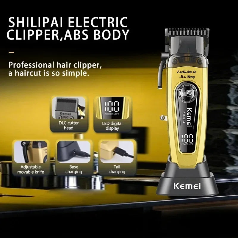 Kemei 2299 90-4 1102 11500RPM Rechargeable Hair Clippers Barber Cordless Hair Trimmer Electric Shaver Men Hair Cutting Machine
