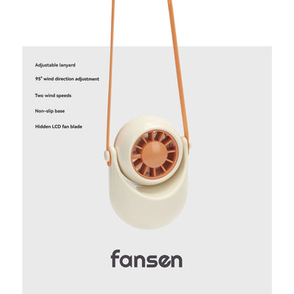 Silicone cord adjustable wind direction turbine desktop halterneck handheld outdoor convenient USB small fan