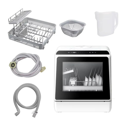 BlitzHome BH-CDW1 Smart Portable Countertop Dishwasher with APP Control 4-6 Sets Big Capacity Dual Water Inlet Modes Washers