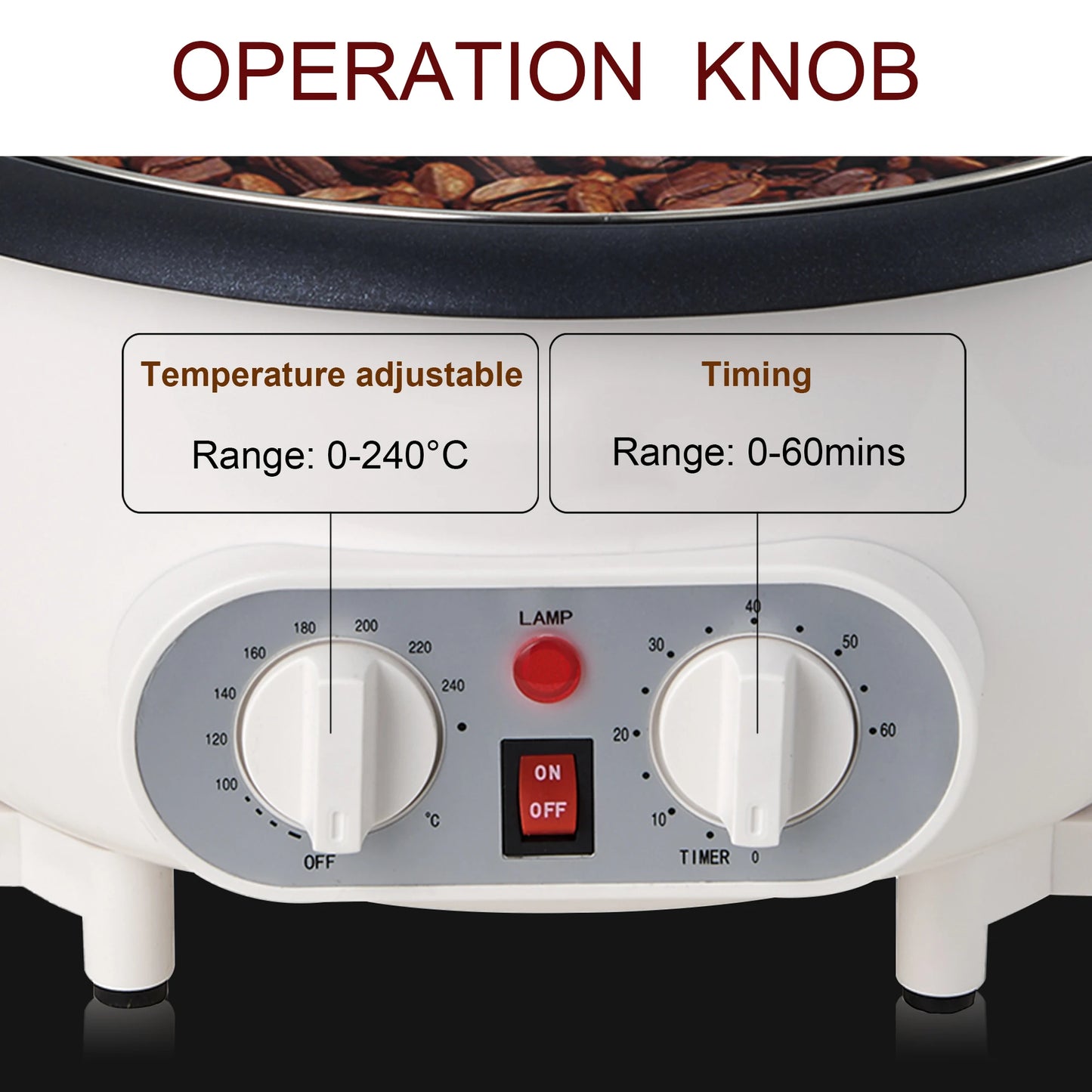 Electric Coffee Bean Roaster Coffee Baked Peanut Beans Baking Stove Popcorn Make Dryer Roasting Machine Grain Drying