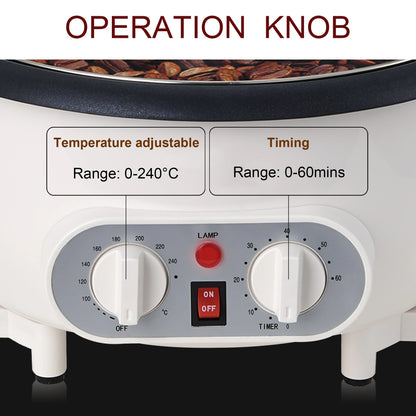 Electric Coffee Bean Roaster Coffee Baked Peanut Beans Baking Stove Popcorn Make Dryer Roasting Machine Grain Drying