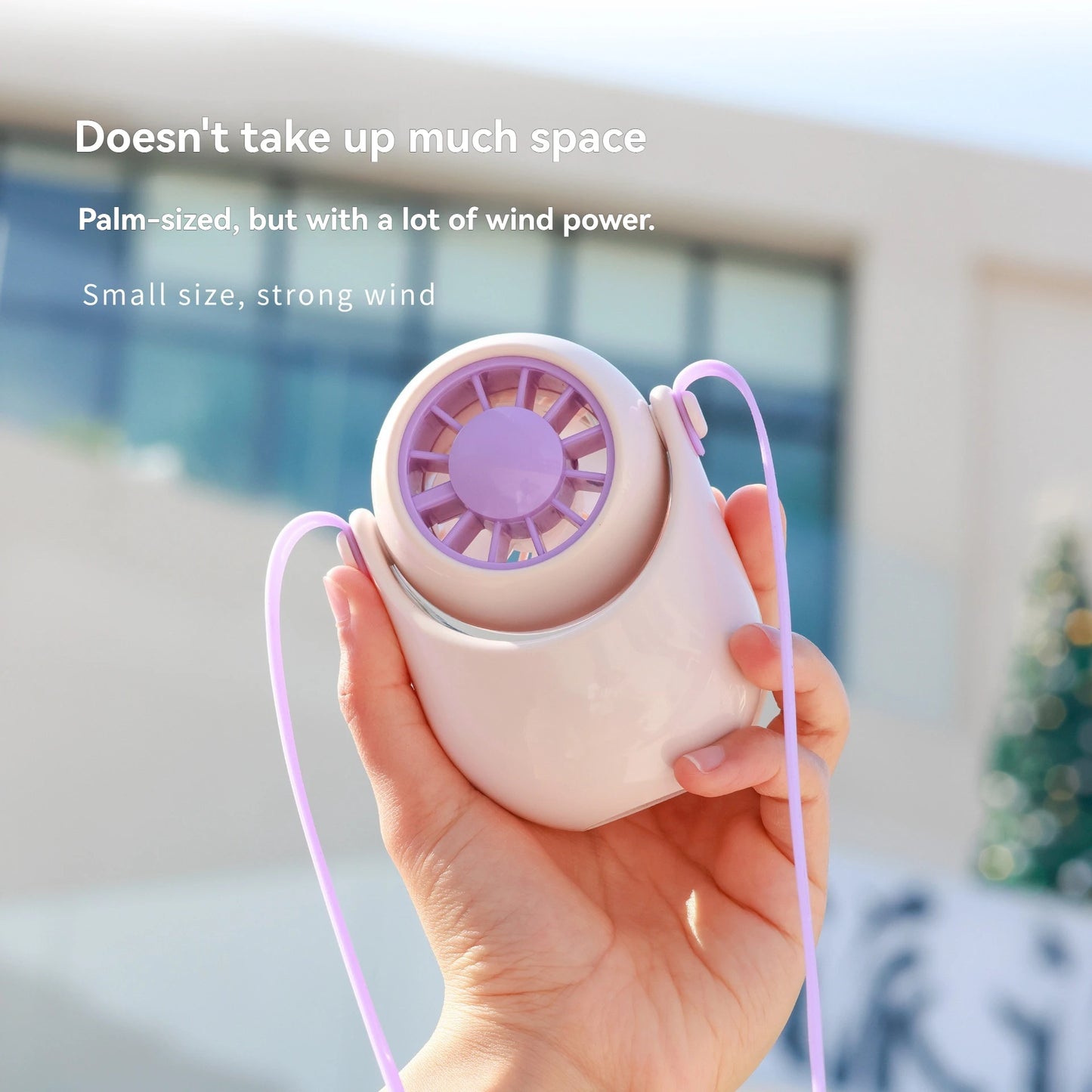 Silicone cord adjustable wind direction turbine desktop halterneck handheld outdoor convenient USB small fan