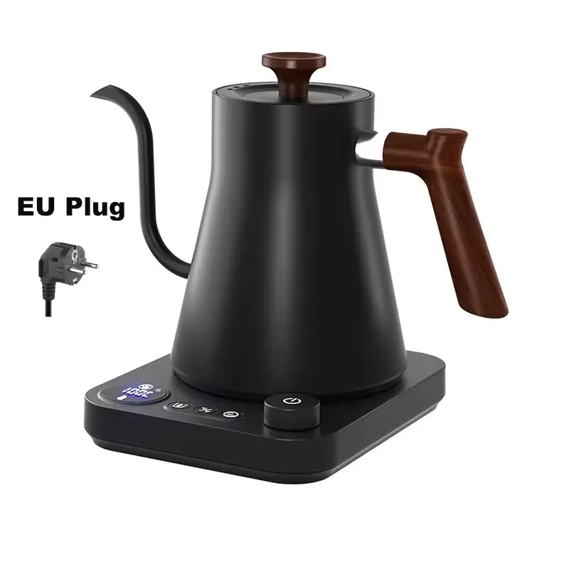 Portable Travel Hand Brewed Coffee Pot 0.9L Gooseneck Kettle Stainless Steel Intelligent Constant Temperature Electric Kettle