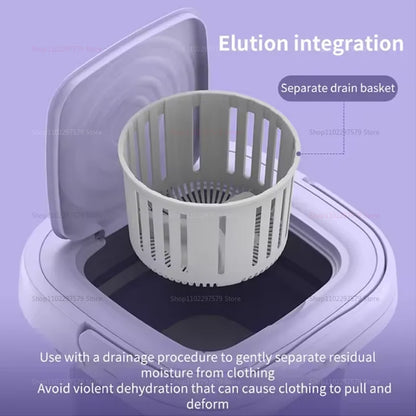 8 Liters Portable Foldable Mini Washing Machine With Spin Dryer Compact Laundry Washer For Socks Underwear Travel Camping Dorm