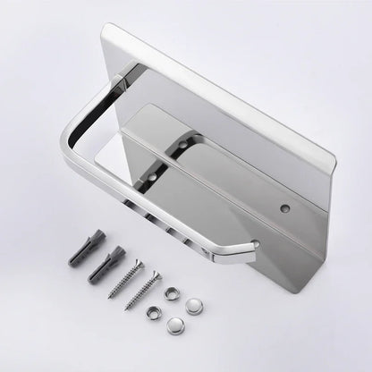 High Quality Wall Mounted Toilet Paper Holder Rustproof Thickened 304 Stainless Steel Storage Rack for Bathroom Kitchen