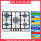 Topstrong 5 Burner Stainless Built-in Natural Gas Propane NG/LPG Gas Hob YYEUGCT-S05