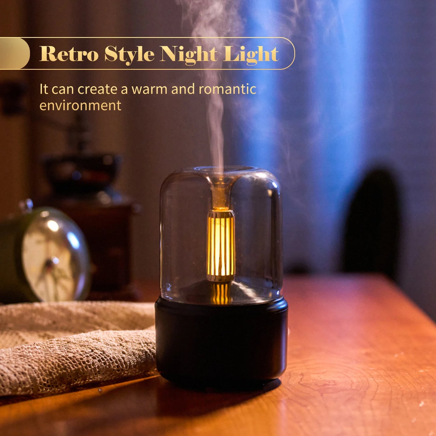Portable Mini Aroma Diffuser USB Air Humidifier Essential Oil Night Light Cold Mist Maker Sprayer for Home Gift