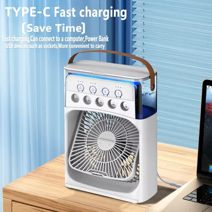 Midea Portable 3 In 1 Fan AIr Conditioner Household Small Air Cooler LED Night Lights Humidifier Air Adjustment Home Fans New