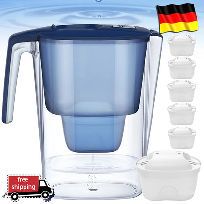 Household Filter Kettle with 6 Filter Device Activated Carbon Water Purifier and Filter Cartridges Non-toxic Filter Wate 3.6L