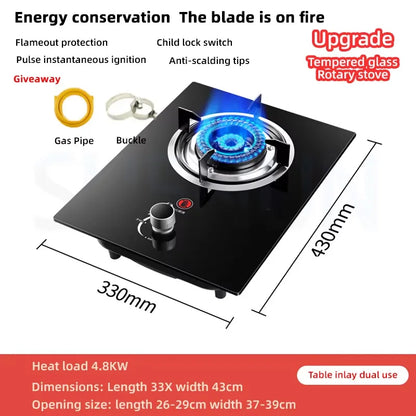 Household Gas Stove Hob Gas Burner Built-in Gas Cooker Desktop Gas Cooktop Timed Liquefied Gas Stove Cooktop estufa de gas