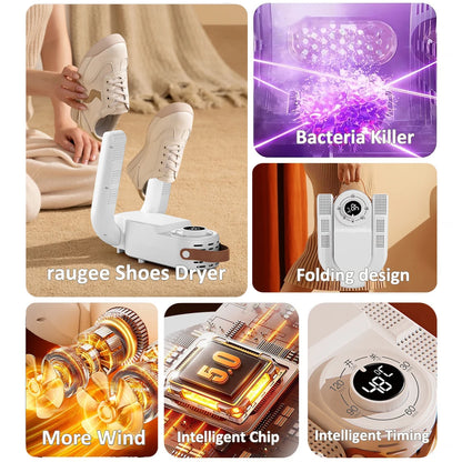 Foldable Shoe Dryer Electric Shoe Warmer Heater Boot Warmer Shoe Intelligent Timer Shoe Dryer Deodorizing Sterilizing Shoe Dryer