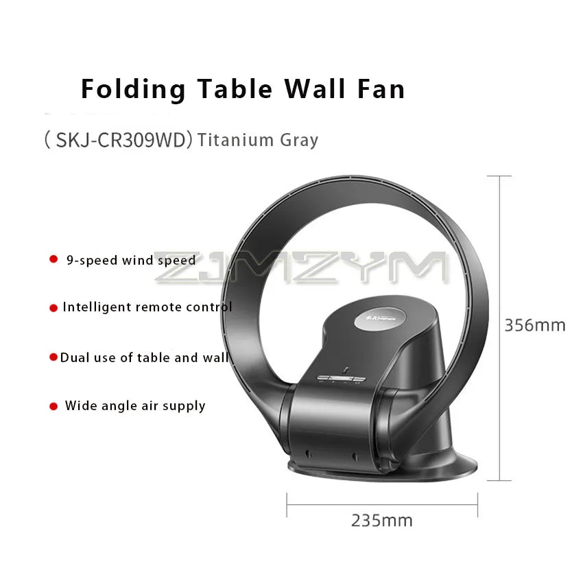 Bladeless Fan Muted Home Intelligent Wall Mounted Shaking Head Fan Floor Fan Remote Control Electric Fan Circulation Fan 220V