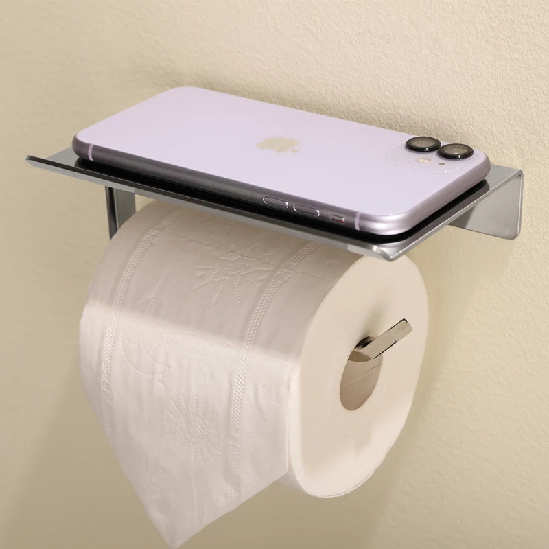 High Quality Wall Mounted Toilet Paper Holder Rustproof Thickened 304 Stainless Steel Storage Rack for Bathroom Kitchen