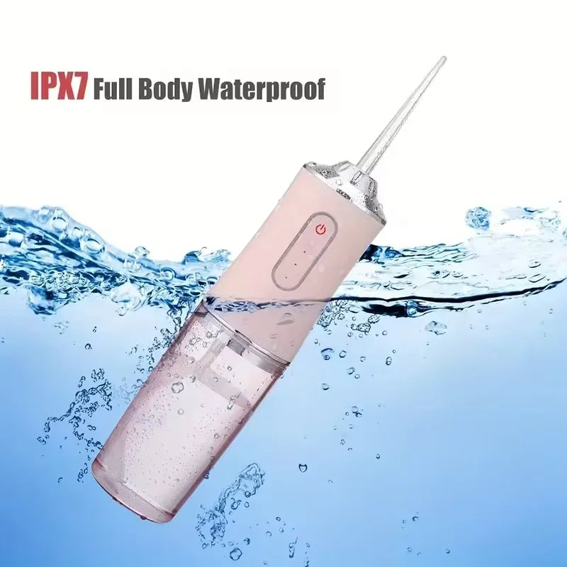 Oral Irrigator Portable Dental Water Flosser USB Rechargeable Water Jet Floss Tooth Pick 4 Jet Tip 220ml 3 Modes Dental Cleaner