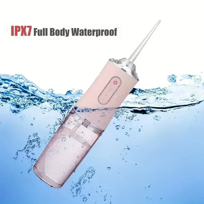 Oral Irrigator Portable Dental Water Flosser USB Rechargeable Water Jet Floss Tooth Pick 4 Jet Tip 220ml 3 Modes Dental Cleaner